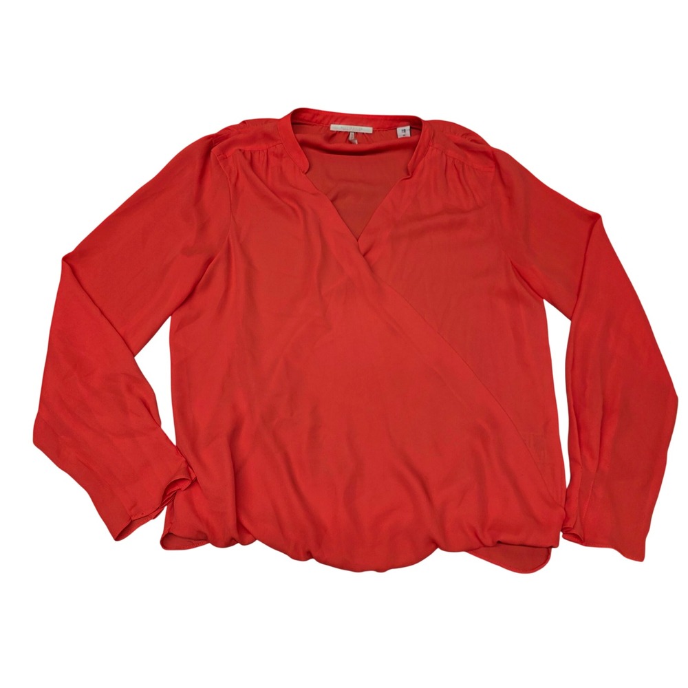 Scotch &‎ Soda Maison Scotch Orange Wrap Blouse Long Sleeve V-Neck M